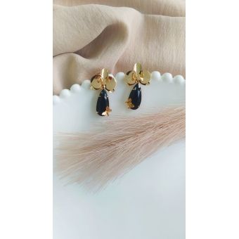 BRINCO ORQUIDEA COM PEDRA GOTA